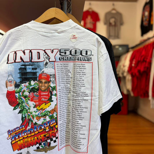 Vintage 2000 Juan Montoya Indy 500 Nacsar Racing T-Shirt - Large