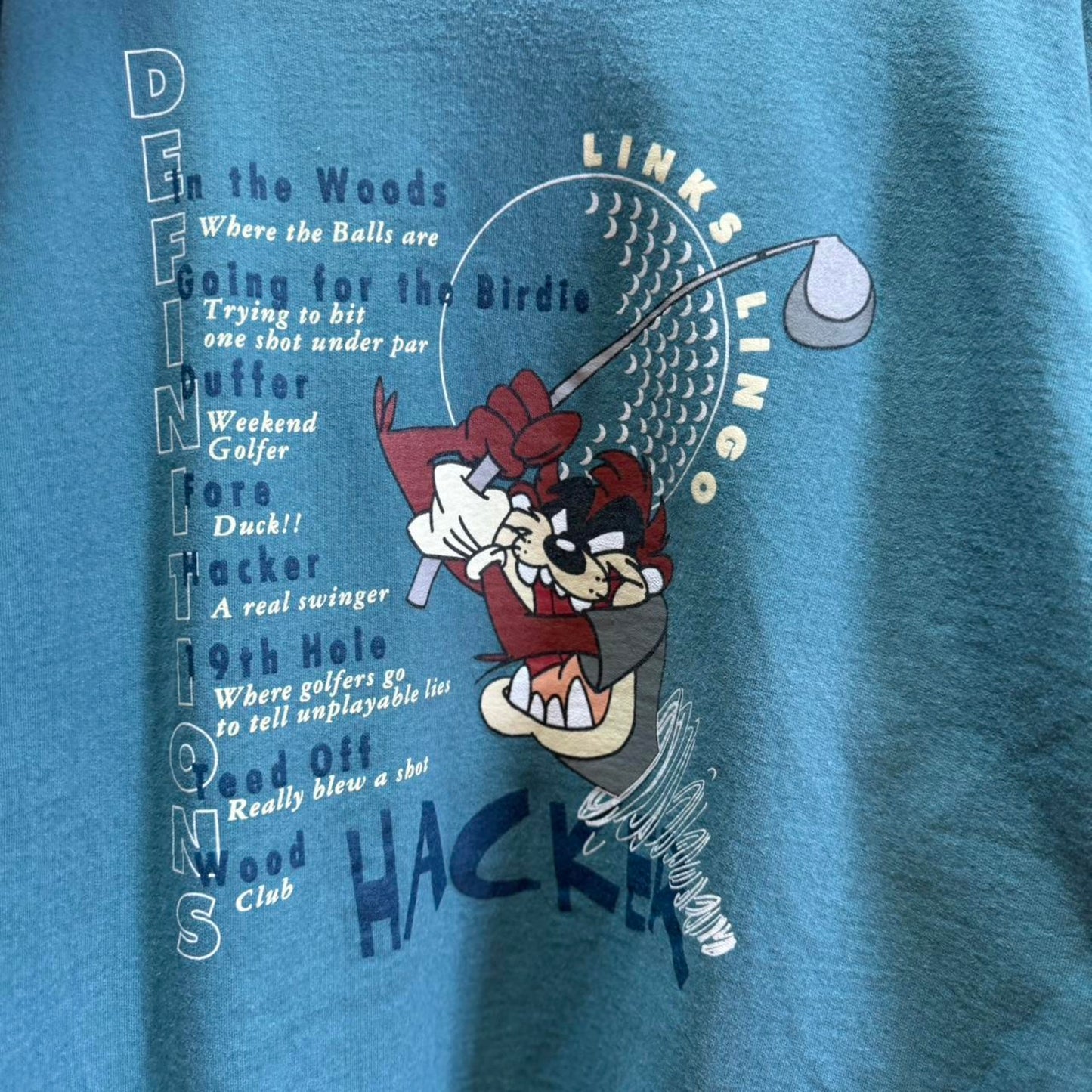 Vintage 90s Looney Tunes Taz Golfing Golf Crewneck