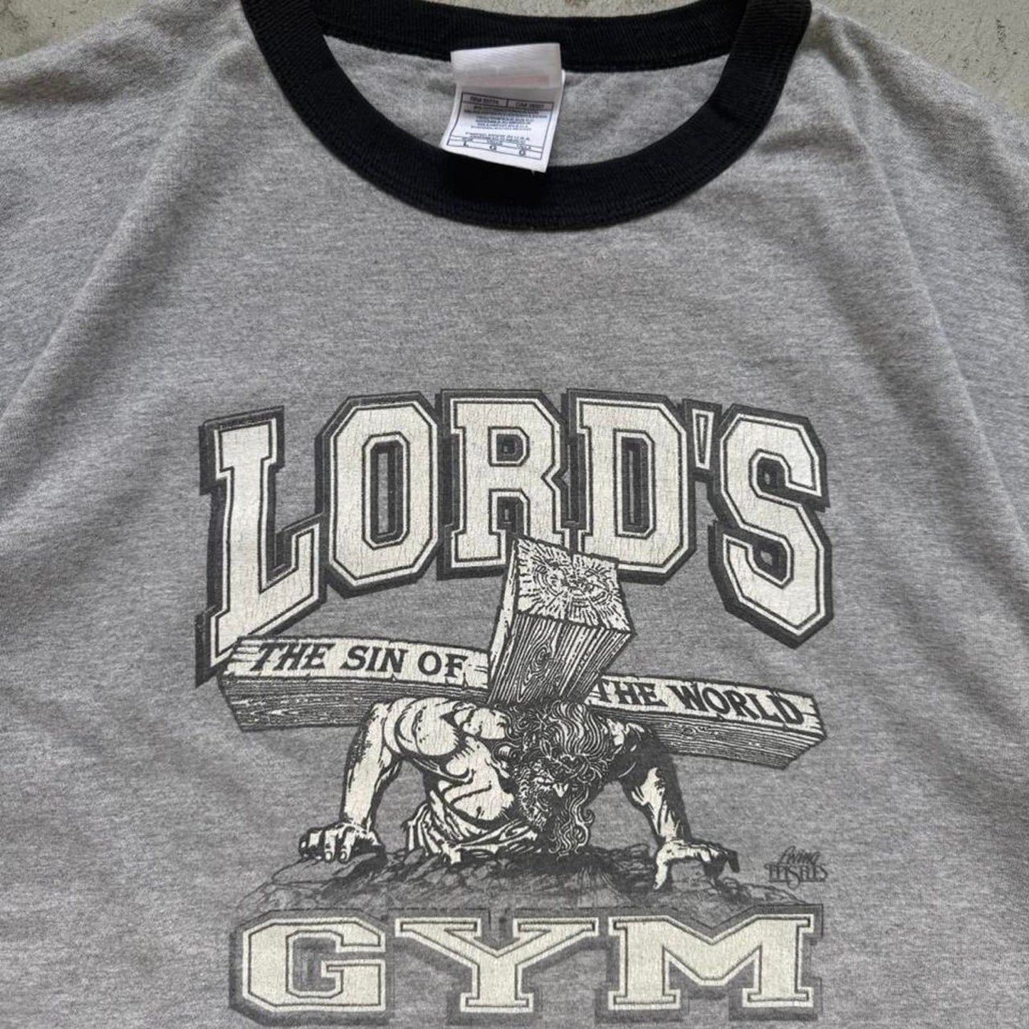 Vintage Lords Gym His Pain Your Gain Jesus T-Shirt - Large