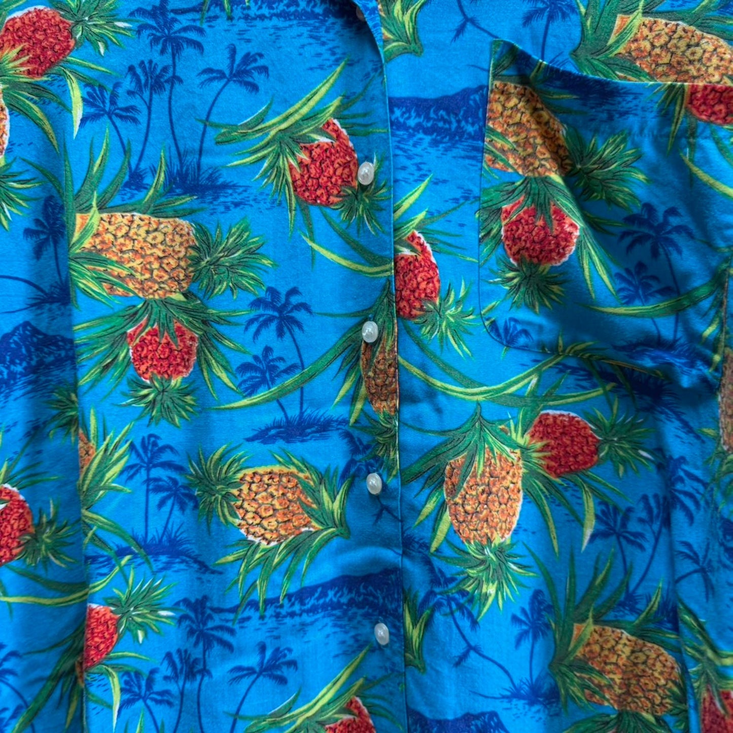 Vintage 90s Gap Floral Hawaiian Loop Collar Shirt - Large
