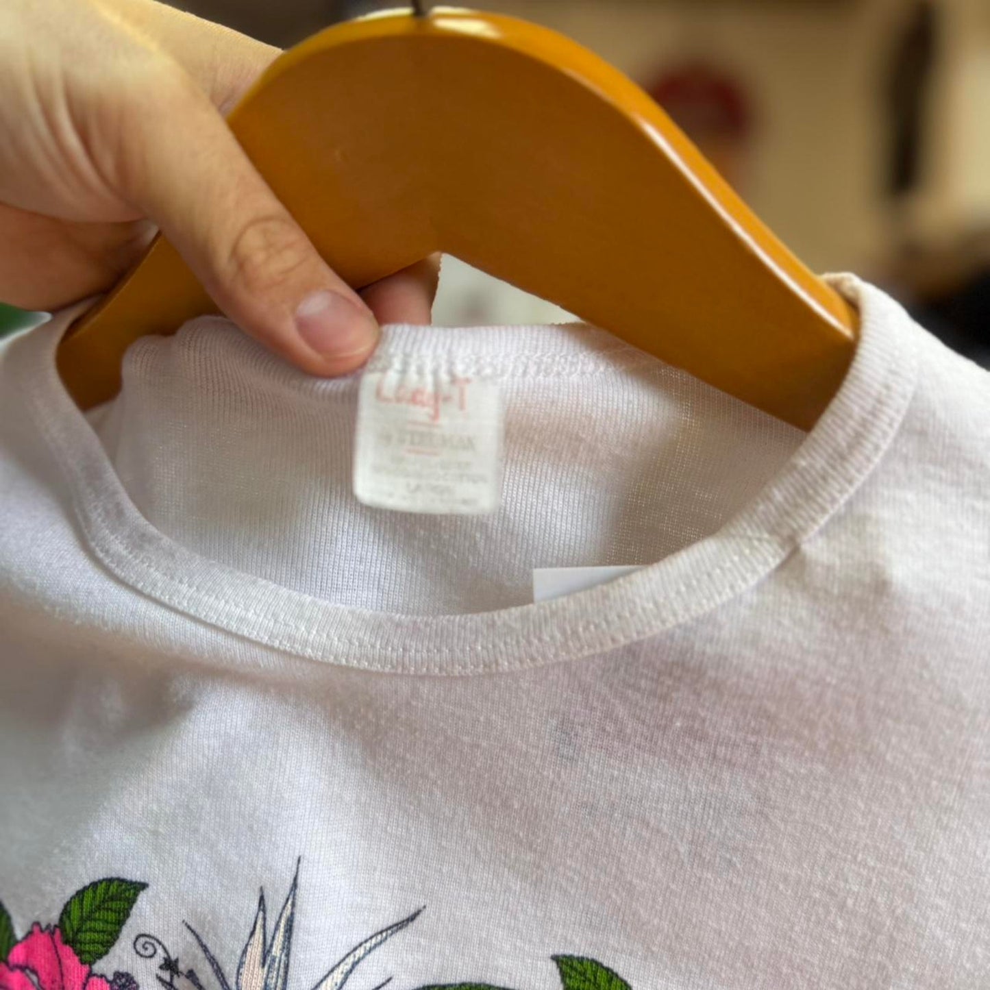 Vintage 80s Hawaii Floral Flower T-Shirt - Large (W)