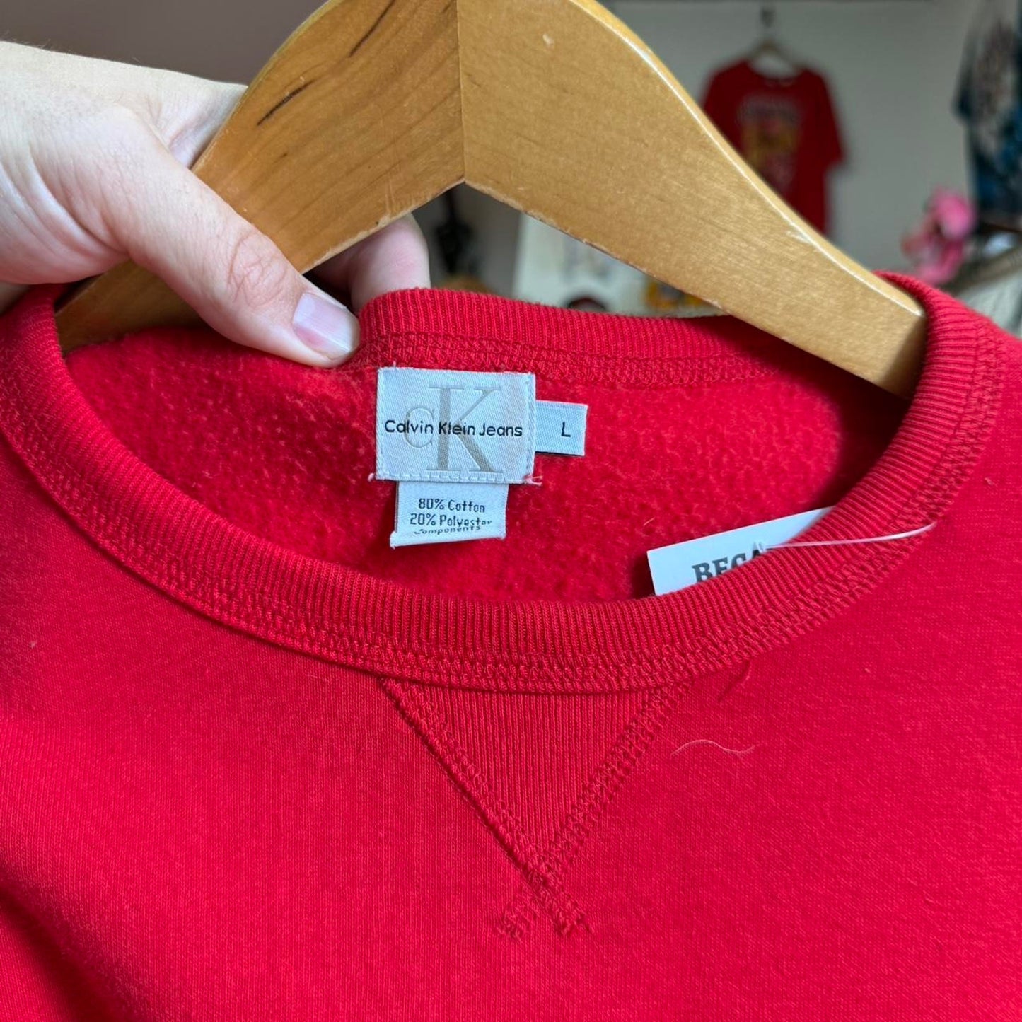 Vintage 90s Calvin Klein Puff Print Crewneck