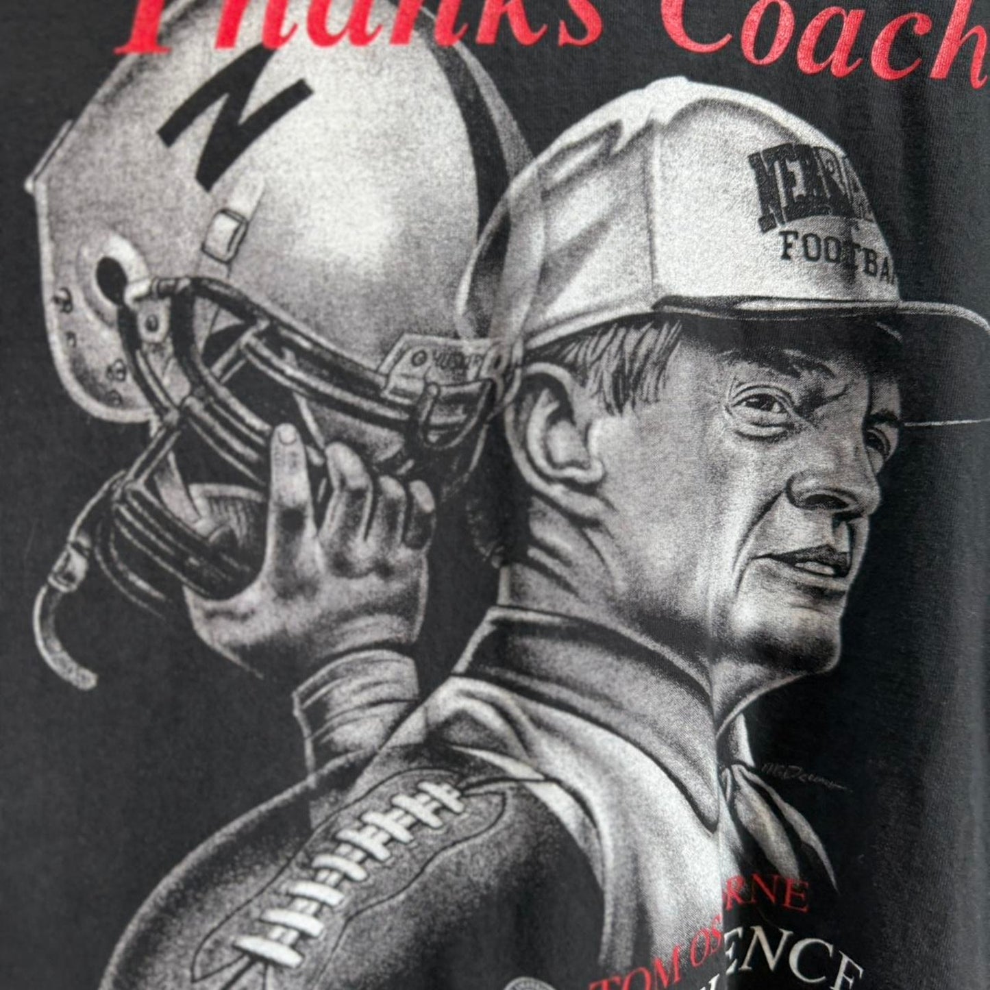 Vintage 90s Nebraska Huskers Thanks Coach Tom Osborne T-Shirt