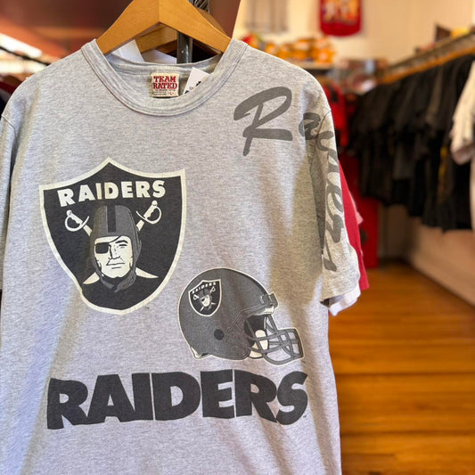 Vintage 90s Raiders NFL AOP Football T-Shirt
