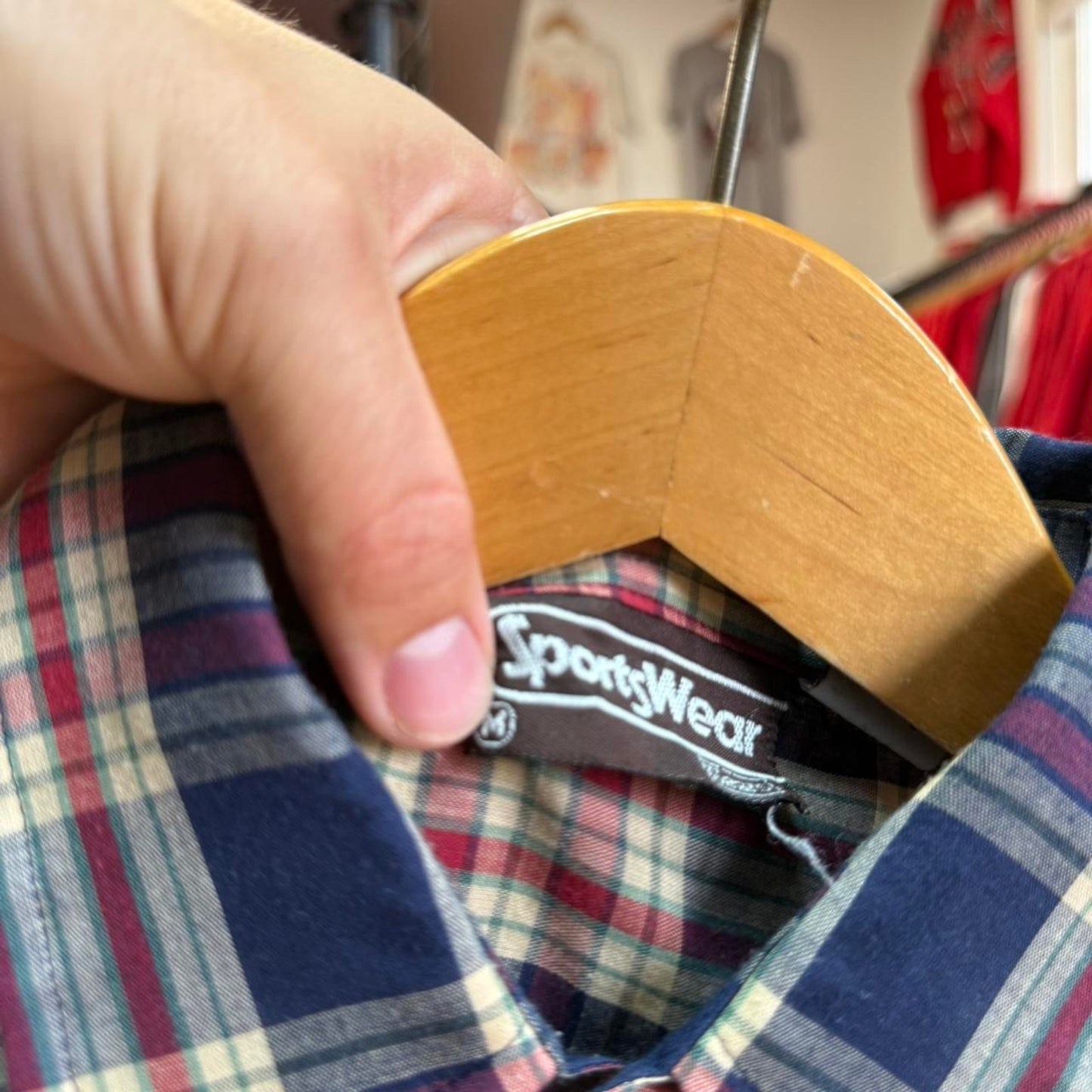 Vintage 90s Plaid Button Up Shirt - Medium
