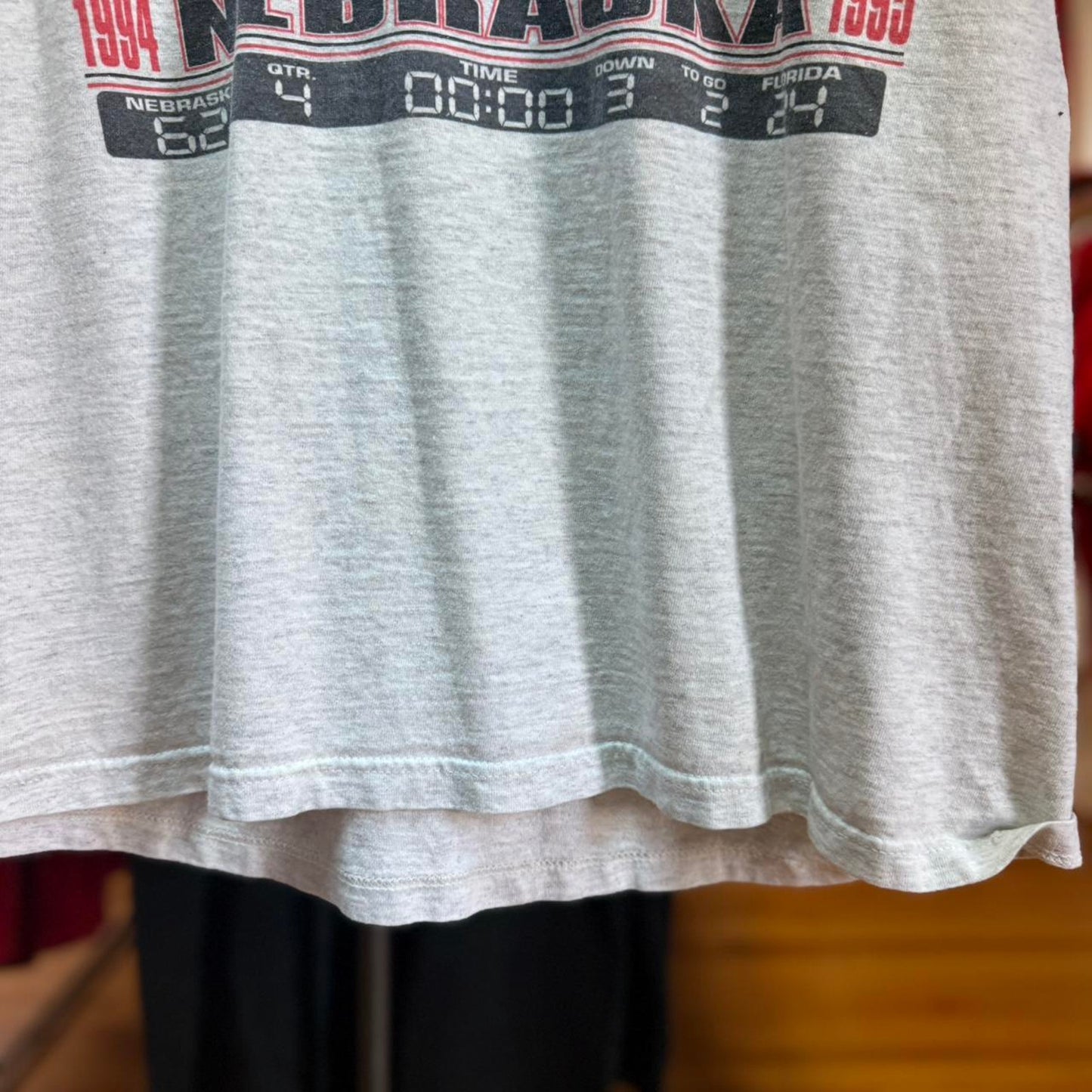 Vintage 90s Nebraska Huskers National Champions Helmet T-Shirt - Large