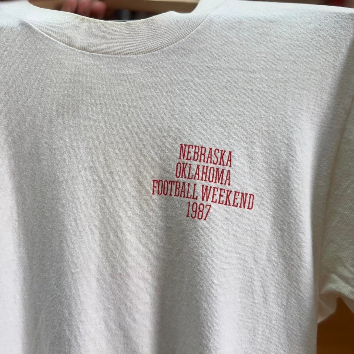 Vintage 90s Nebraska Huskers Oklahoma Sooner Pee T-Shirt - Medium