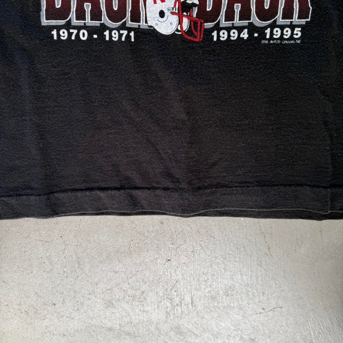 Vintage 90s Nebraska Huskers Back to Back National Champions Trophy T-Shirt - Large