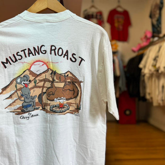 Vintage 90s Chevy Mouse Roast Tee Anti Mustang Ford T-Shirt