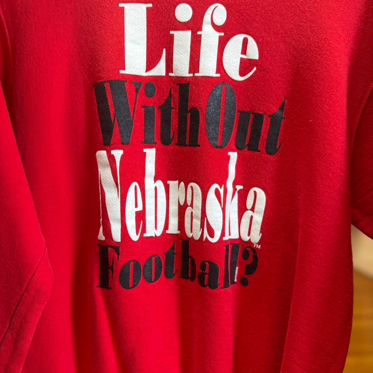 Vintage 90s Nebraska Huskers Life Without Football Crewneck