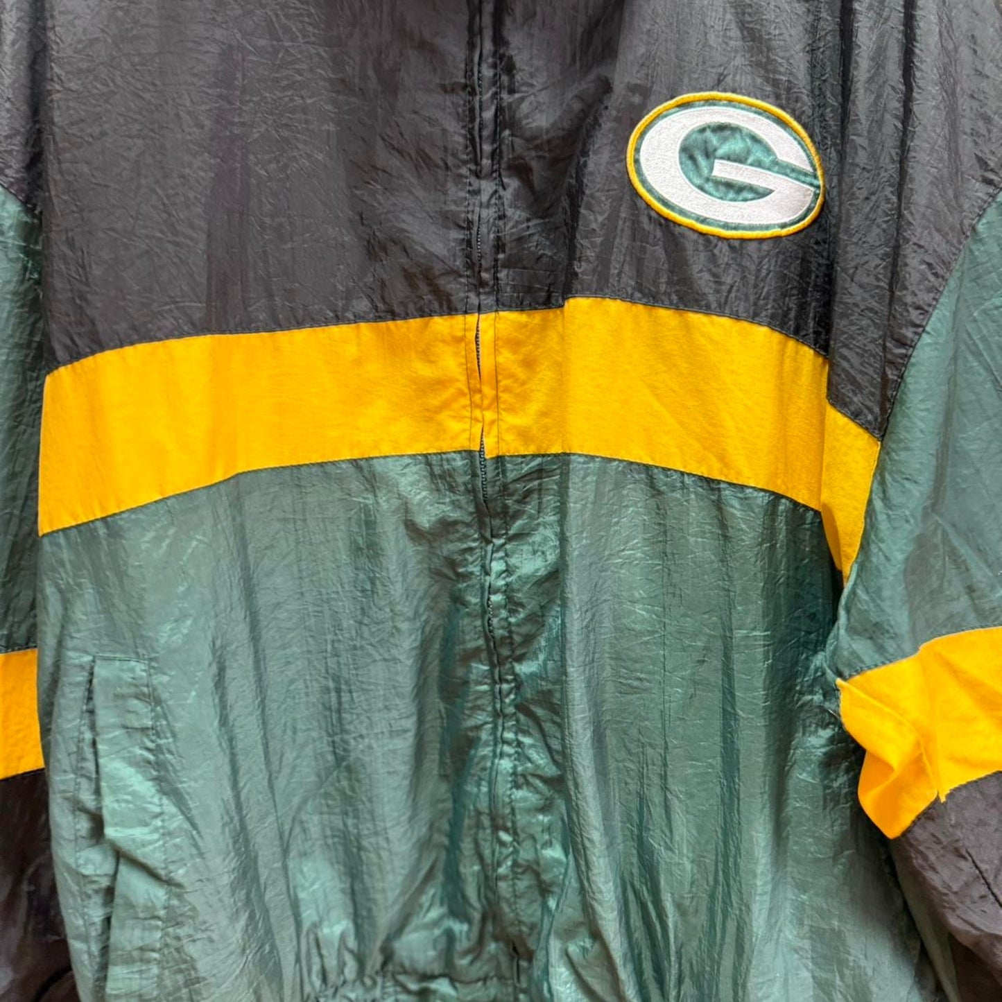 Vintage 90s Green Bay Packers Windbreaker Jacket