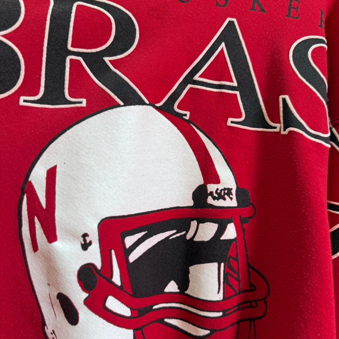 Vintage 90s Nebraska Huskers Helmet Spell Out Crewneck