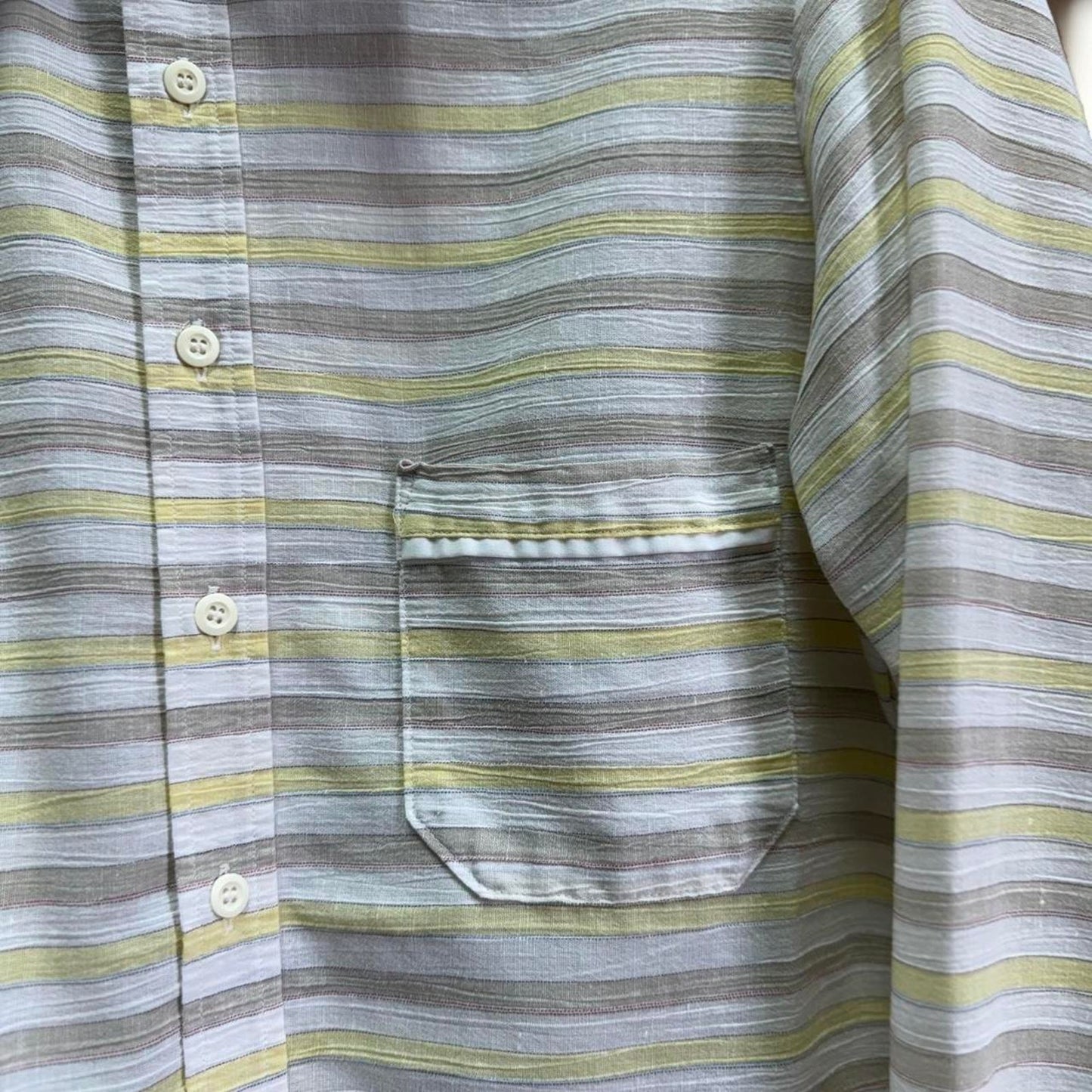 Vintage 80s Striped Stripe Button Up Shirt - Medium