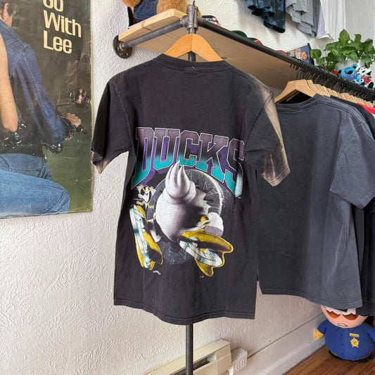 Vintage 90s Might Ducks NHL Burst Through Faded T-Shirt - Medium
