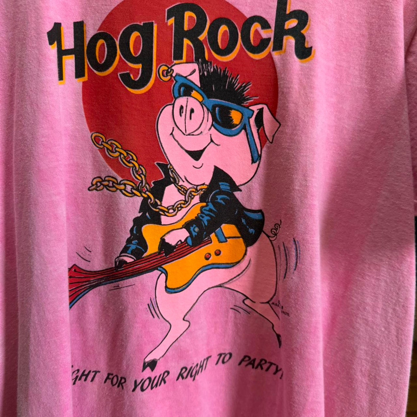 Vintage 90s Hog Rock Pig Cafe Cartoon T-Shirt