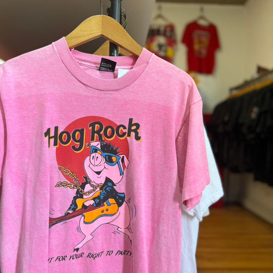Vintage 90s Hog Rock Pig Cafe Cartoon T-Shirt