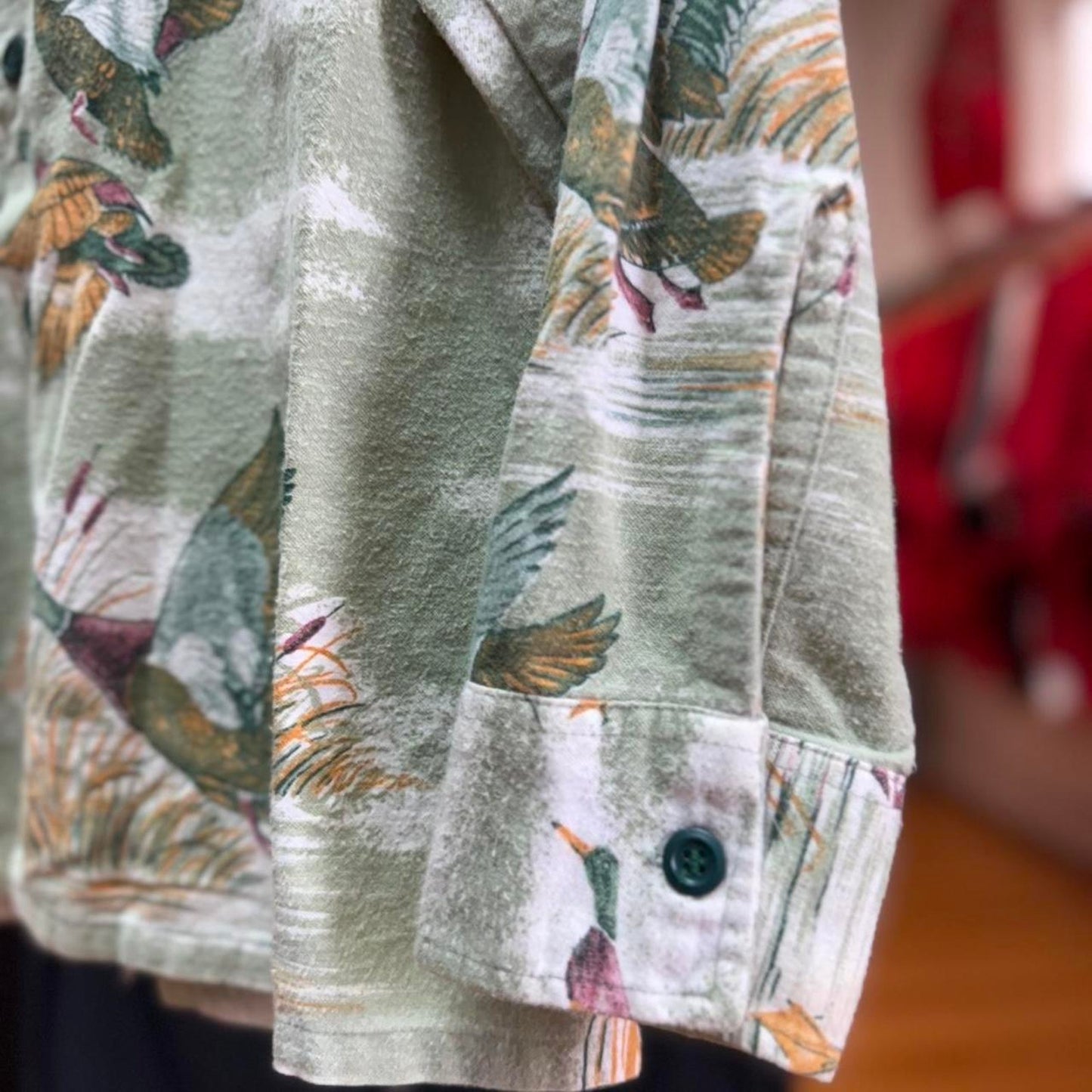Vintage 90s Duck Animal Button Up Shirt - Medium