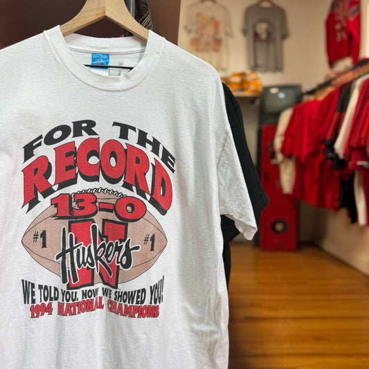 Vintage 90s Nebraska Huskers Back to Back Champs T-Shirt - X-Large
