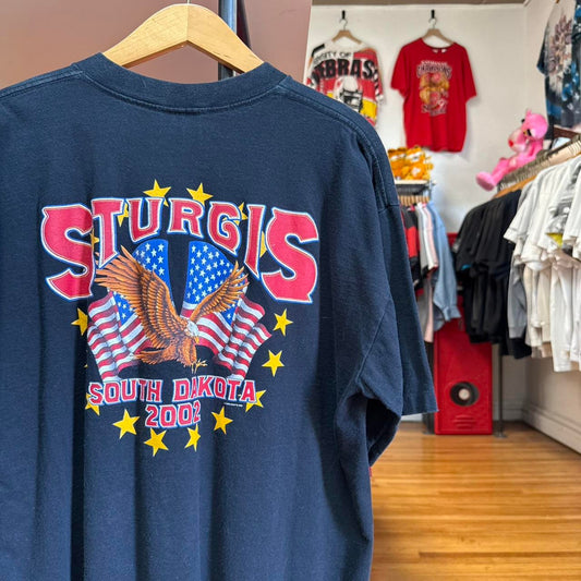Vintage Y2K Sturgis Biker Motorcycle Eagle Wolf T-Shirt