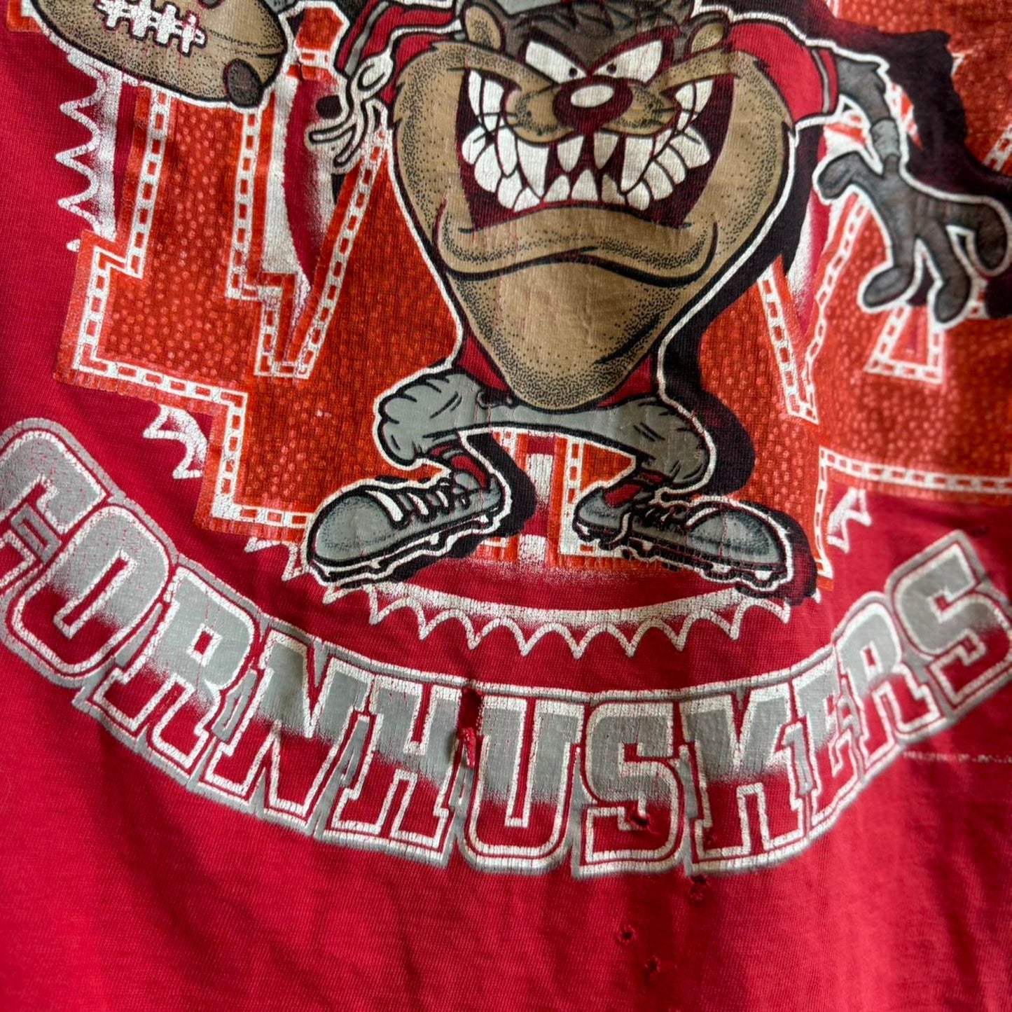 Vintage 90s Nebraska Huskers Taz Looney Tunes T-Shirt