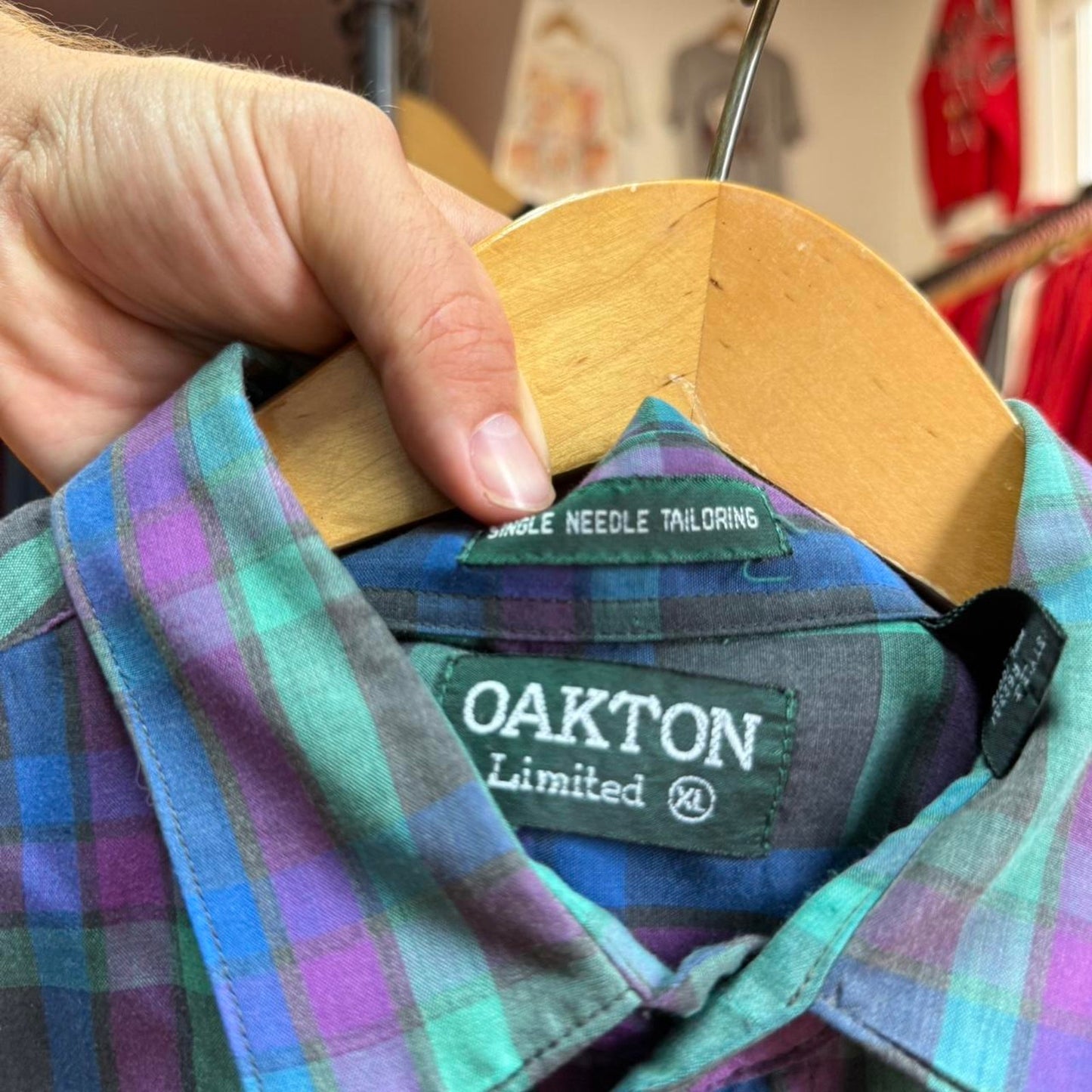 Vintage 90s Plaid Button Up Shirt - X-Large