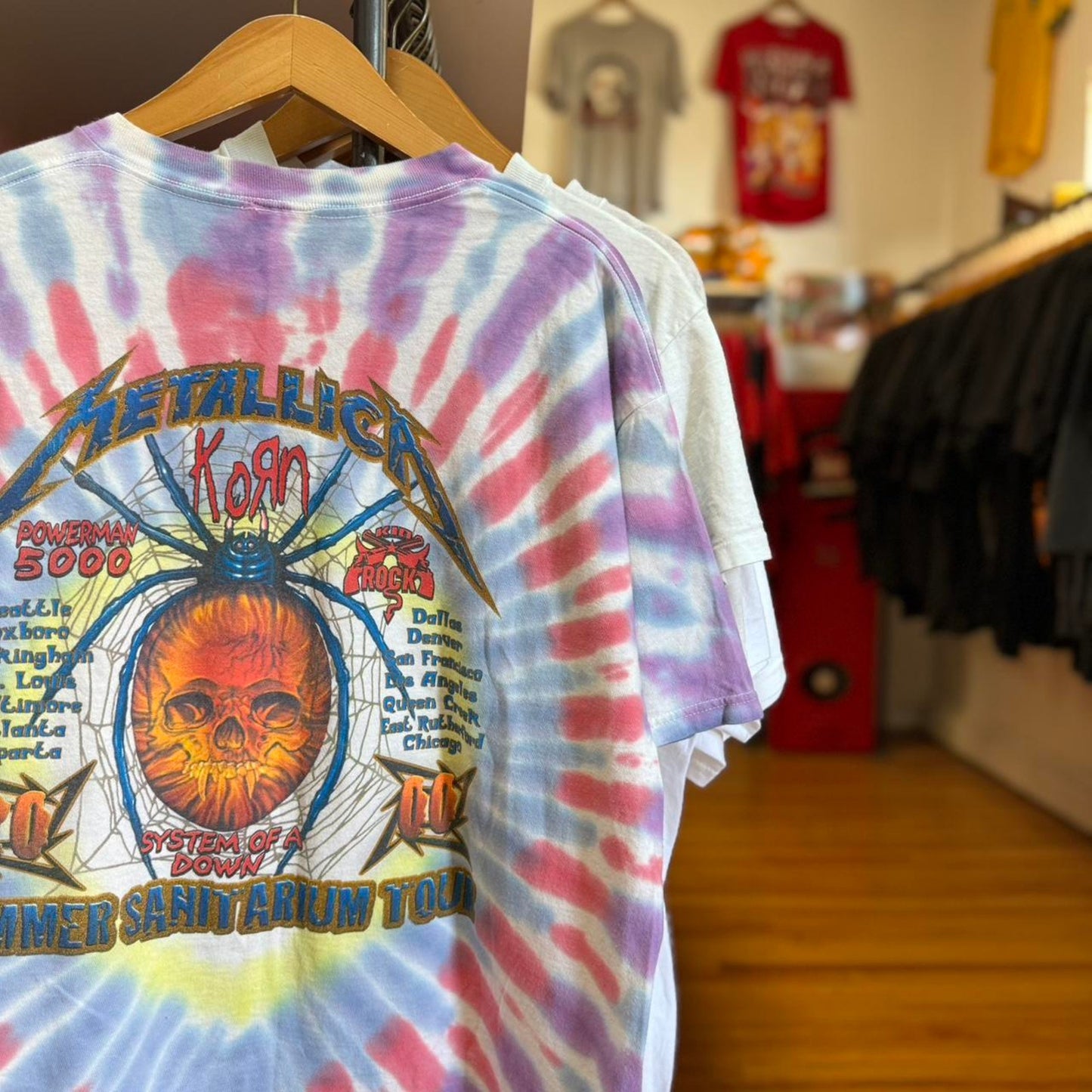 Vintage 2000 Metallica Summer Sanitarium Tie Dye Koran Band T-Shirt