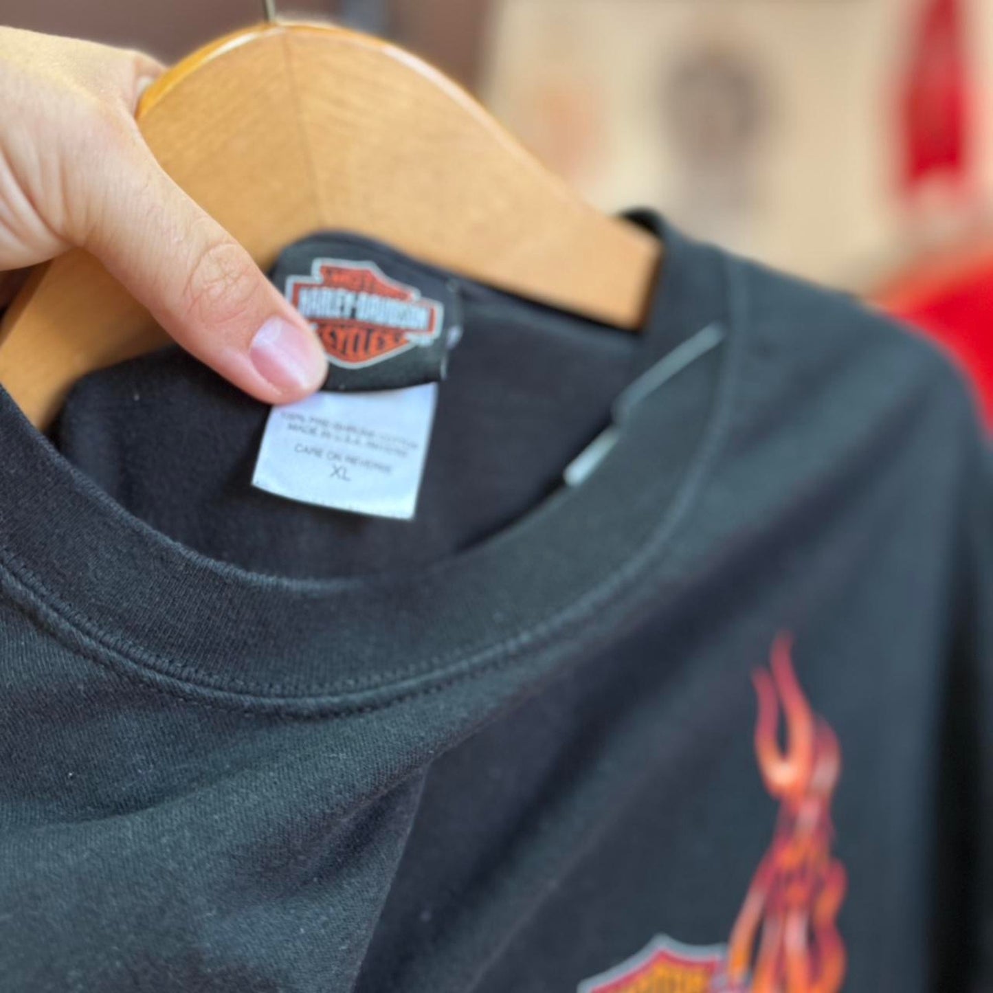 Vintage Y2K Harley Davidson Flame Eagle T-Shirt