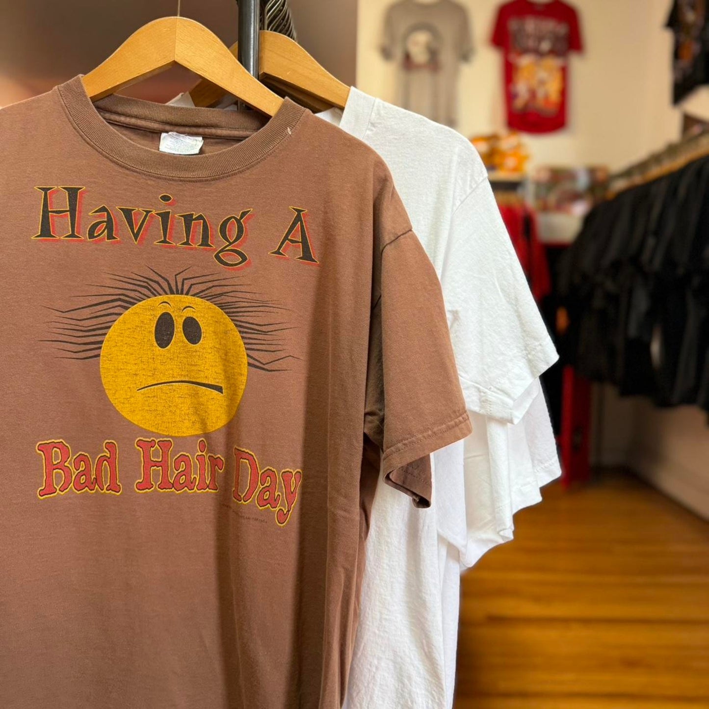 Vintage 90s Having a Bad Hair Day Smiley Face T-Shirt