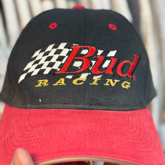 Vintage 90s NASCAR Bud Racing Velcro Cap