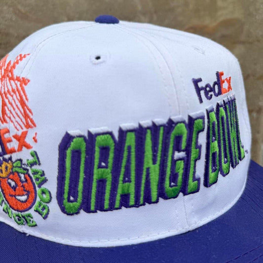 Vintage 90s FedEx Orange Bowl Laser Sports Specialties Snapback
