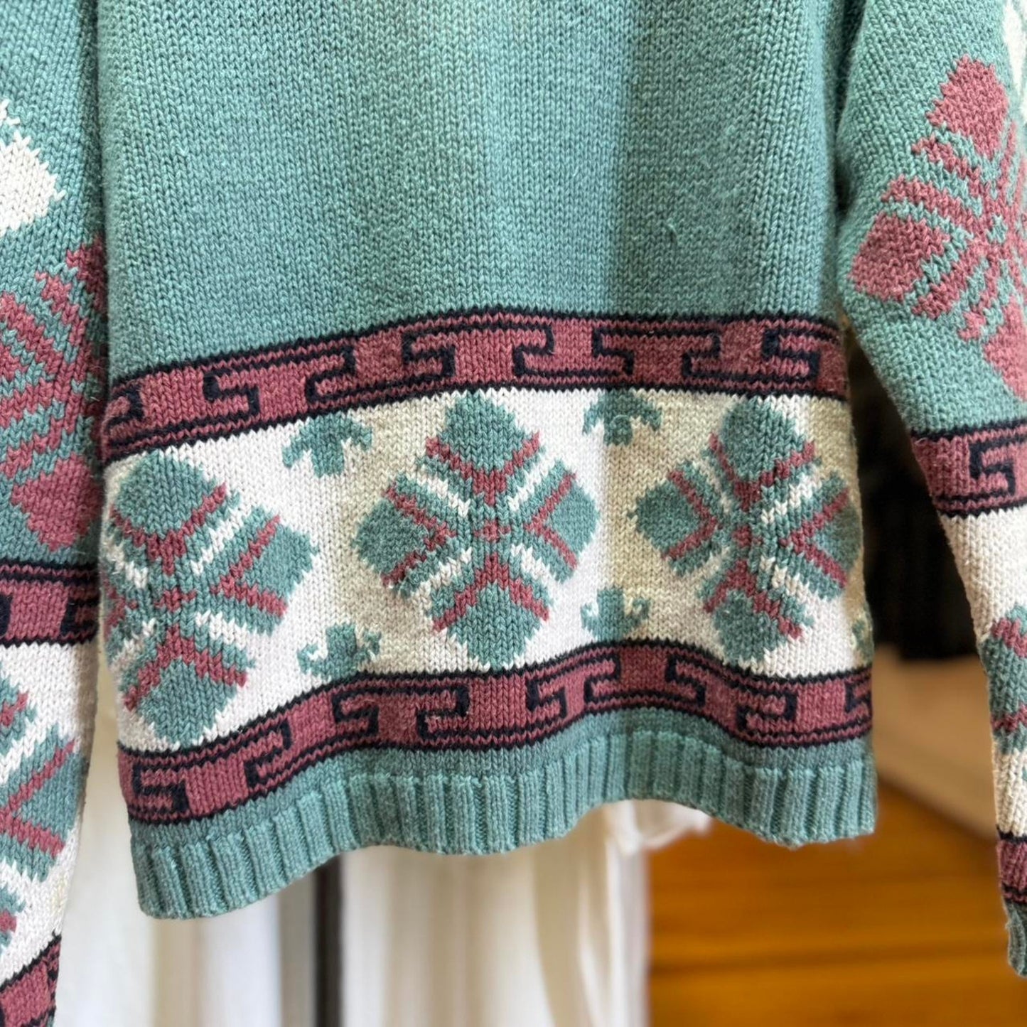 Vintage 90s Knitted Cardigan Sweater - Medium