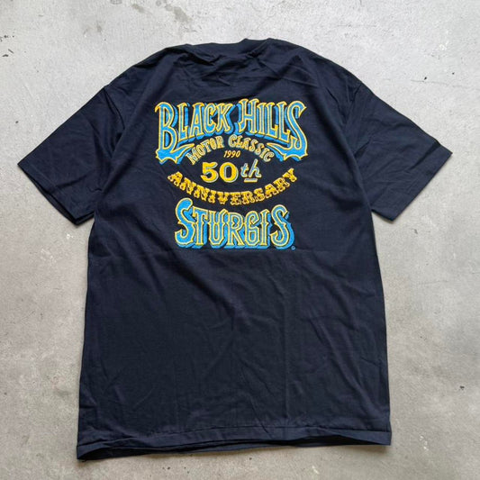 Vintage 1990 Sturgis Black Hills Rally Biker Motorcycle T-Shirt - X-Large