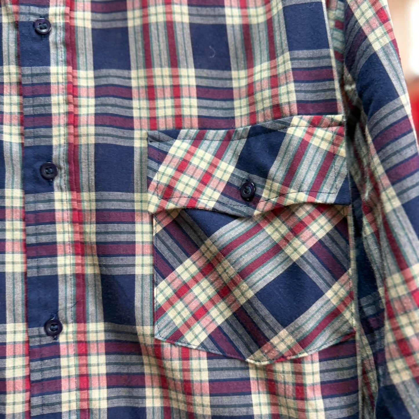 Vintage 90s Plaid Button Up Shirt - Medium