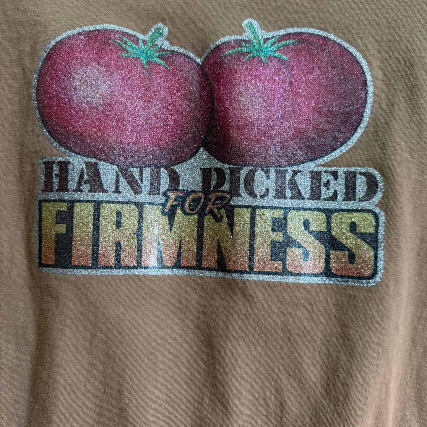 Vintage Hand Picked Firmness Tomato Boob Joke T-Shirt