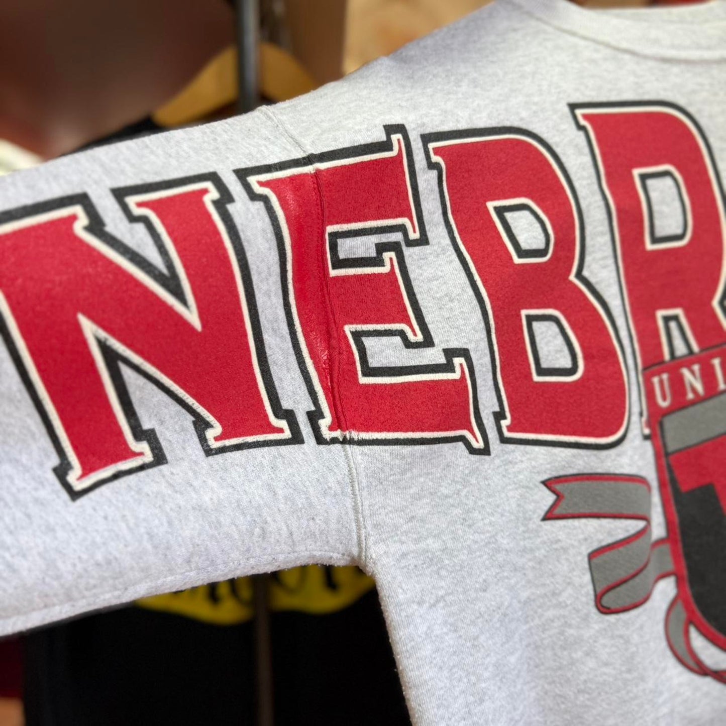 Vintage 90s Nebraska Huskers Cowboy Hat Spell Out Crewneck