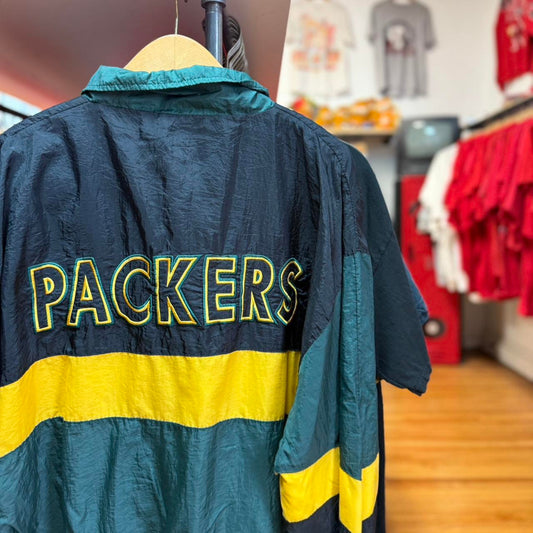 Vintage 90s Green Bay Packers Windbreaker Jacket