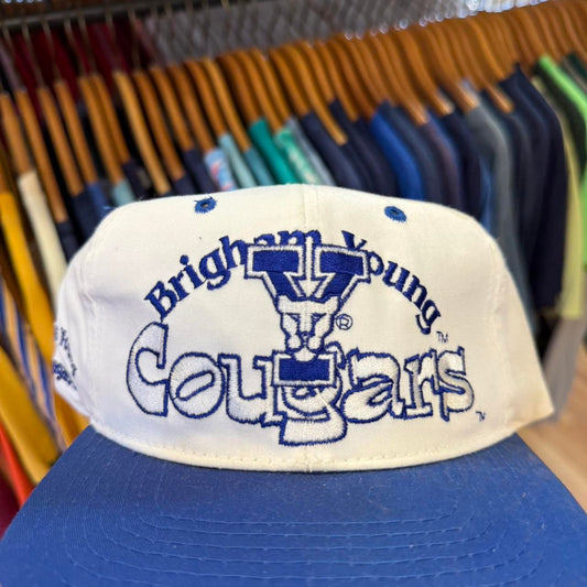 Vintage 90s Brigham Young Cougars 1 Apparel Snapback