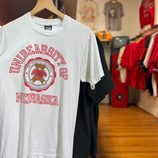 Vintage 90s Nebraska Huskers Teddy Bear T-Shirt - Medium