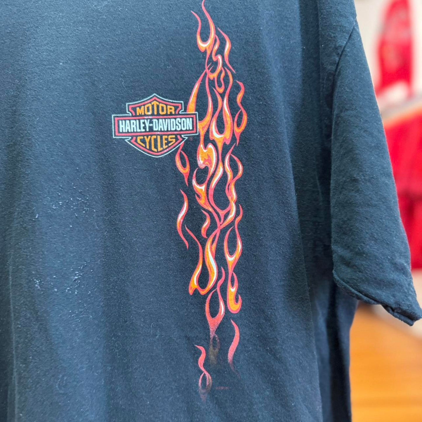 Vintage Y2K Harley Davidson Flame Eagle T-Shirt