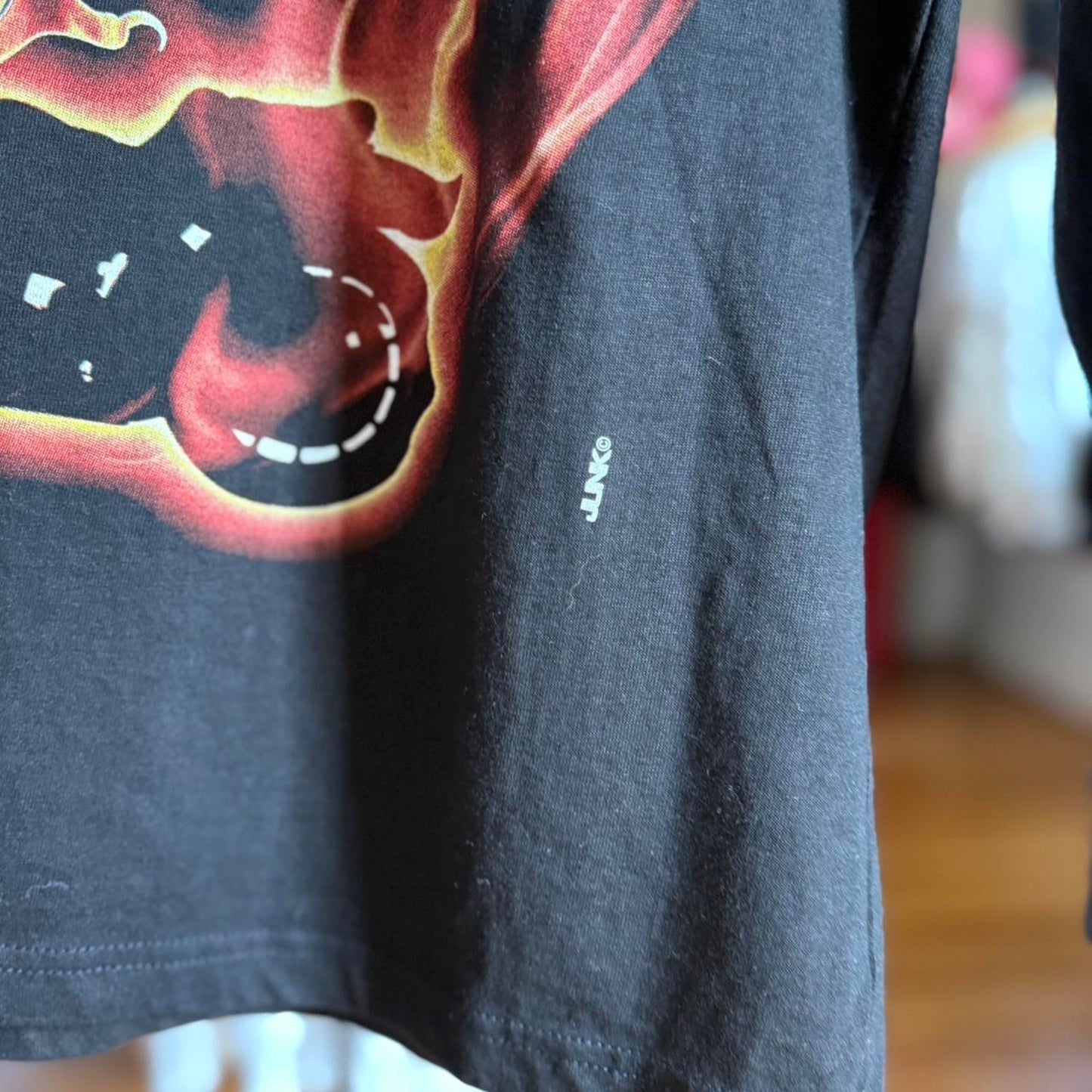 Vintage 90s Fire Sleeve Flame Eagle Biker Motorcycle T-Shirt