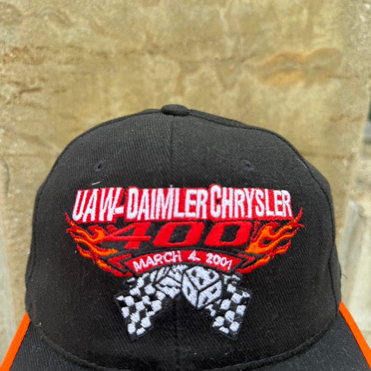 Vintage UAW Daimler Chrysler 400 Racing NASCAR Flame Snapback