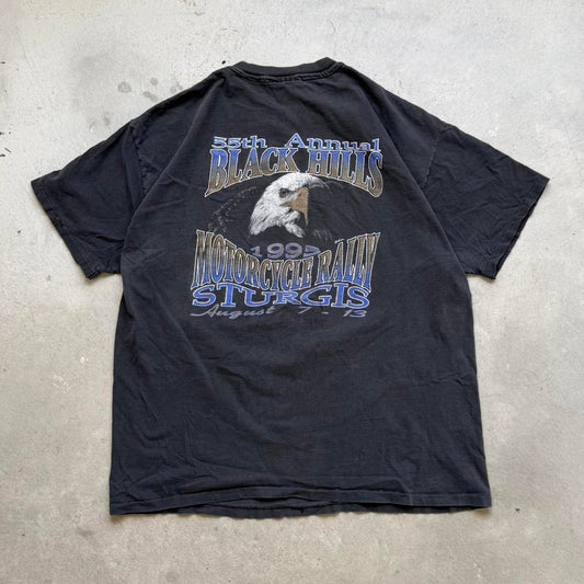 Vintage 90s Black Hills Motorcycle Rally Biker Harley T-Shirt - XX-Large