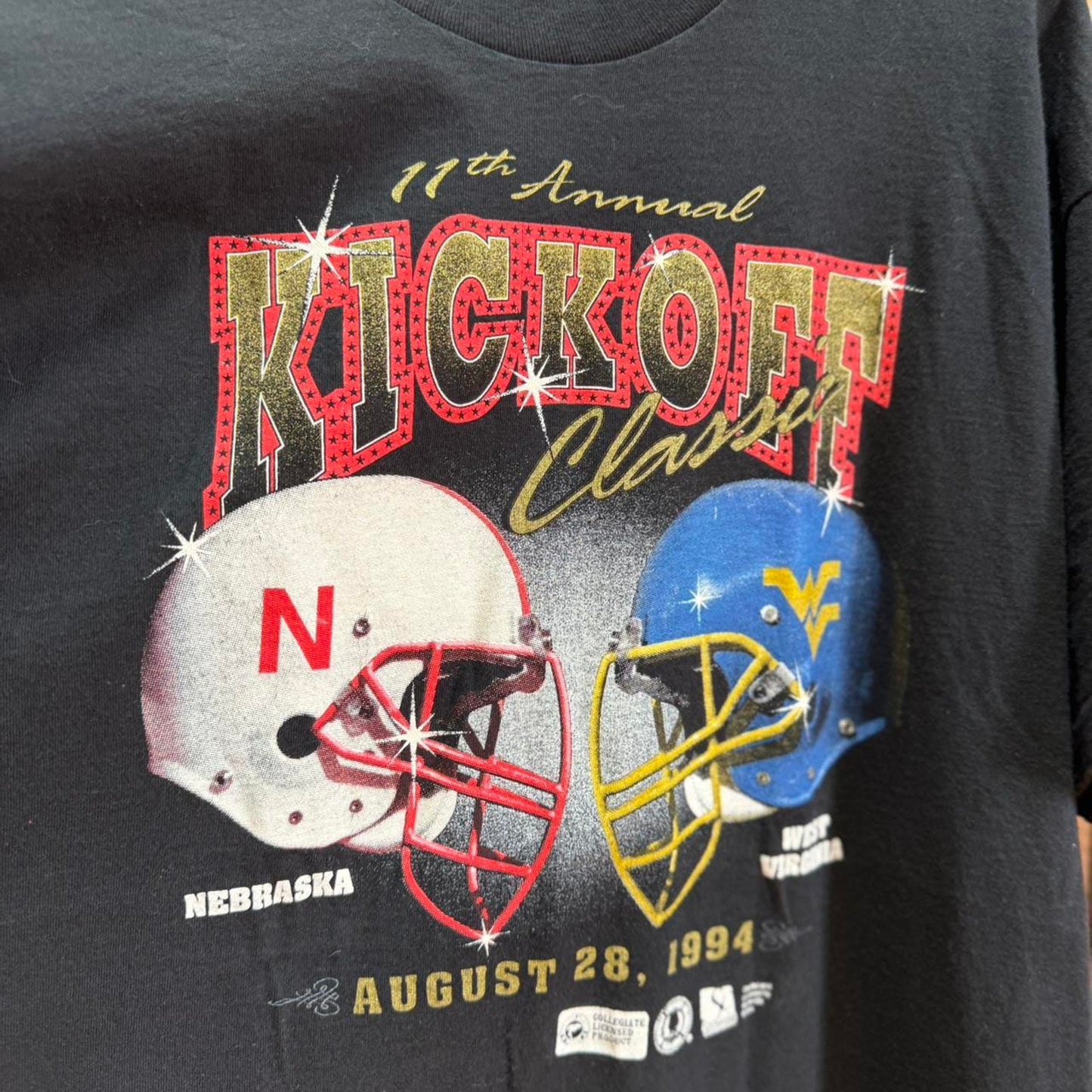 Vintage 90s Nebraska Huskers Kickoff Classic Helmet T-Shirt