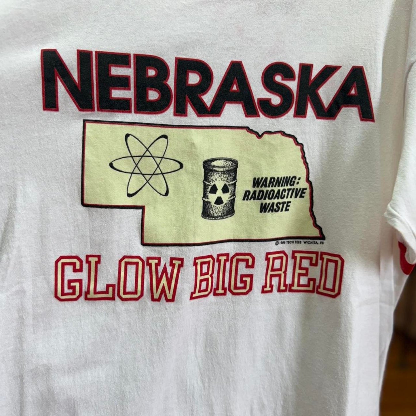 Vintage 80s Nebraska Huskers Glow Big Red Radioactive T-Shirt