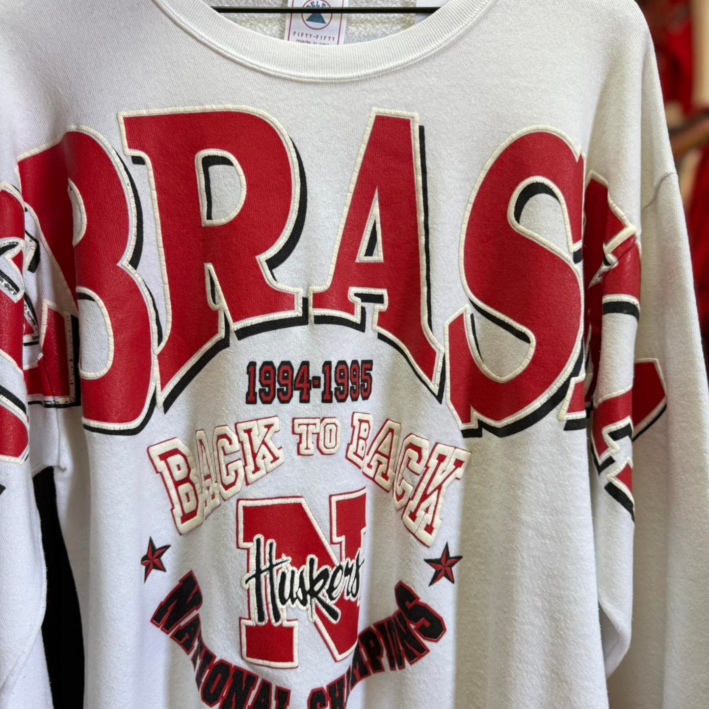 Vintage 90s Nebraska Huskers National Champions Spell Out Crewneck