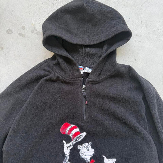 Vintage 90s Dr Seuss Cat in the Hat Fleece Hoodie - X-Large