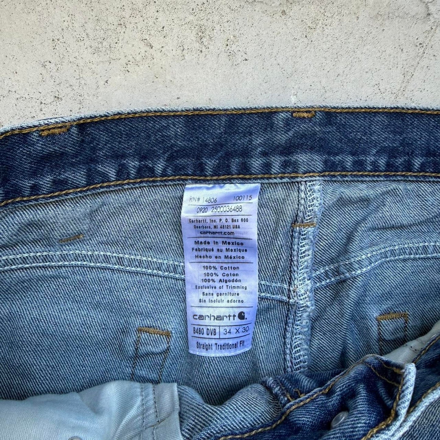 Vintage Carhartt Carpenter Faded Jeans - 34"