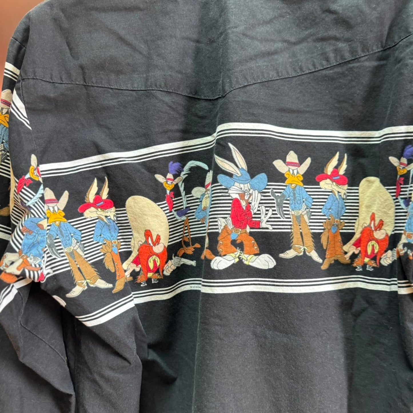 Vintage 90s Looney Tunes Western Cartoon Cowboy Shirt - Large