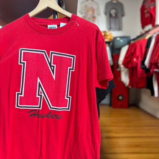 Vintage 90s Nebraska Huskers Football T-Shirt - Large