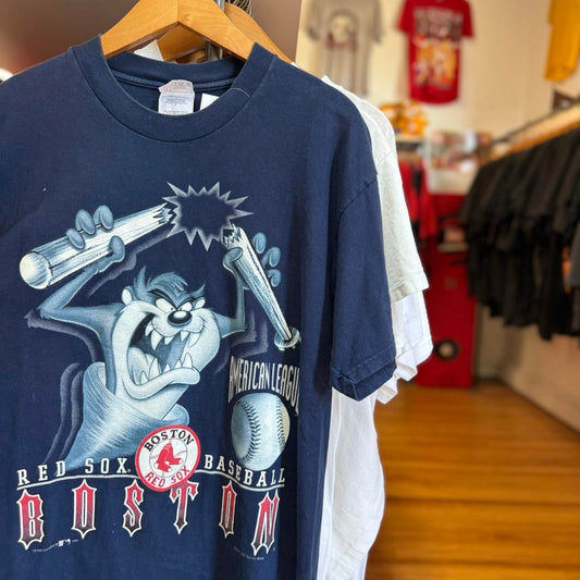 Vintage 90s Boston Red Sox Taz Looney Tunes Baseball T-Shirt